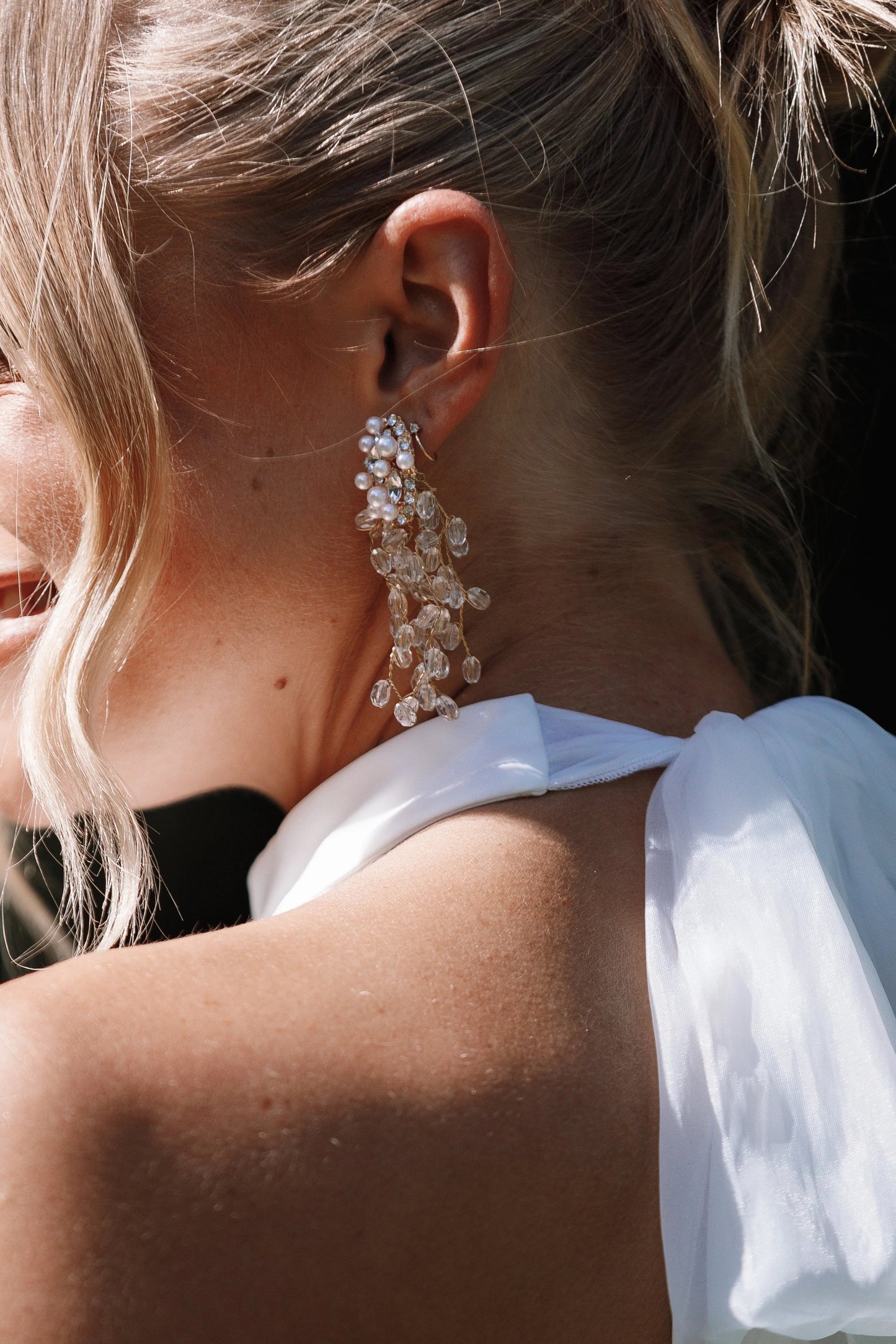 Annalise Twisted Pearl-Detail Statement Earrings