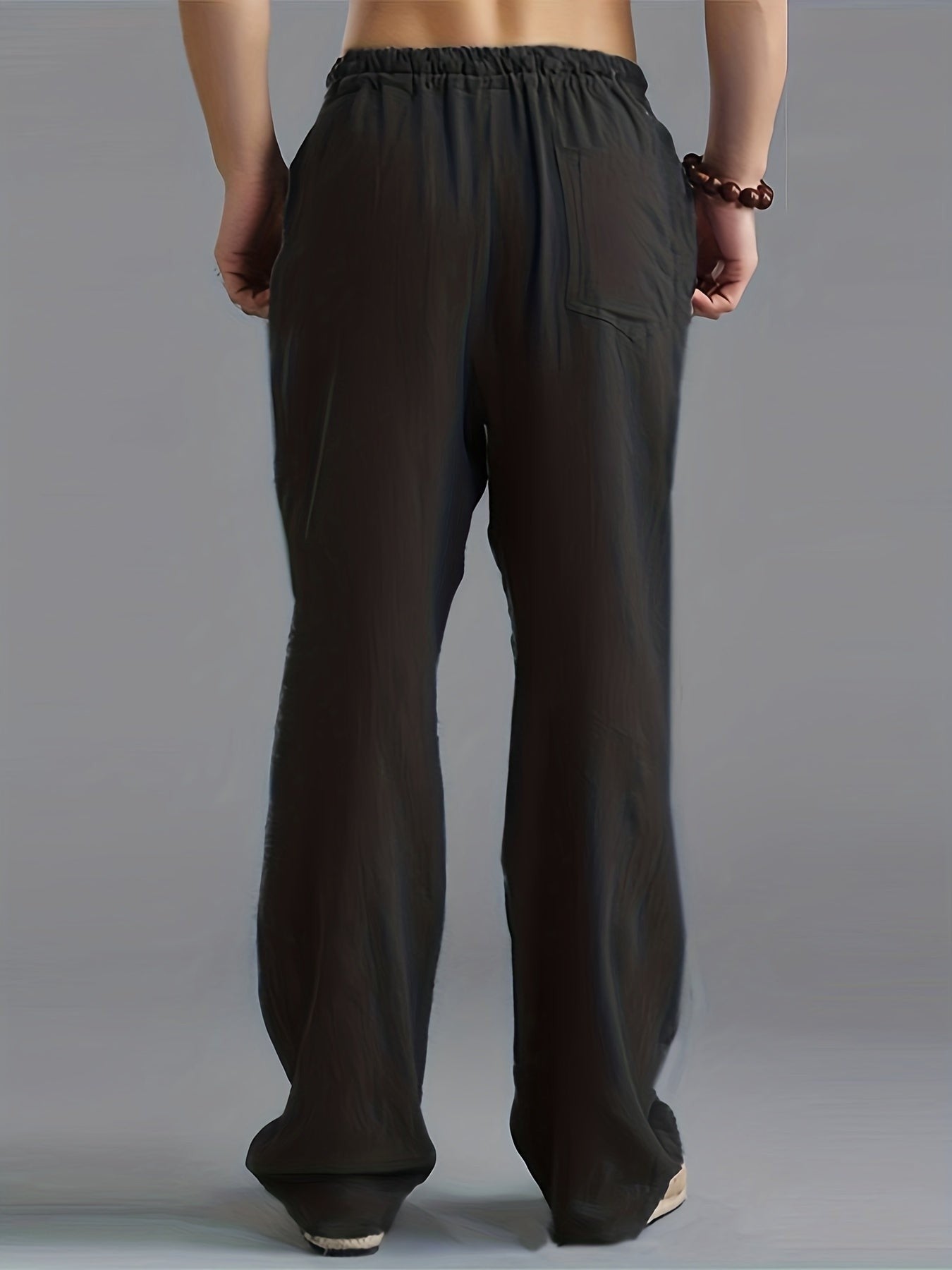 Men’s Elastic-Waist Linen Summer Pants