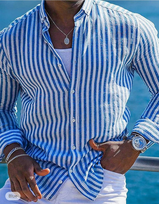 Classic Striped Button-Down Shirt for Men