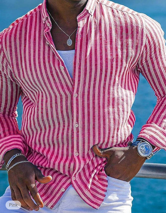 Classic Striped Button-Down Shirt for Men