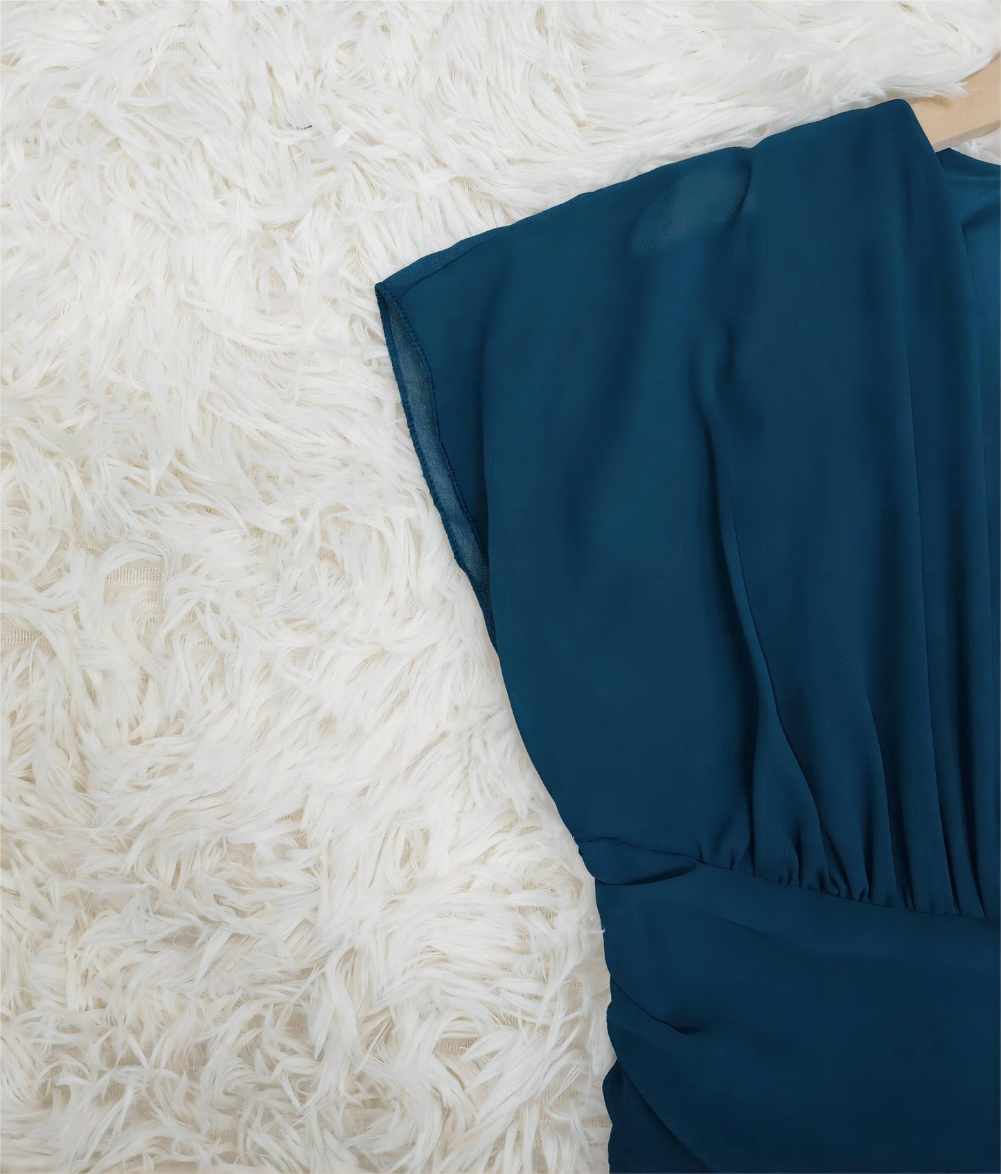 Flutter-Sleeve Chiffon Midi Dress for Women