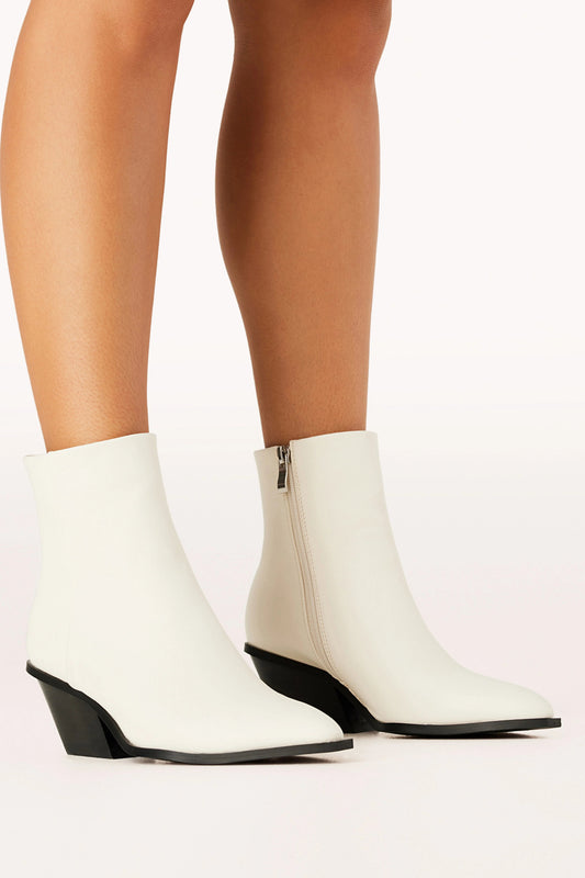 Low-Stacked Block Heel Ankle Booties