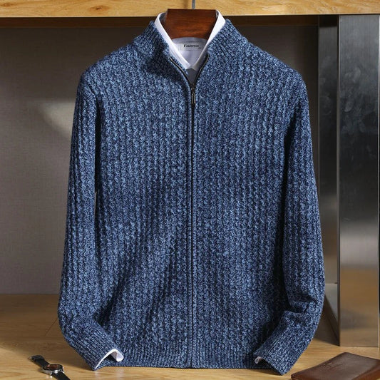 Men’s Cable-Knit Zipper Cardigan
