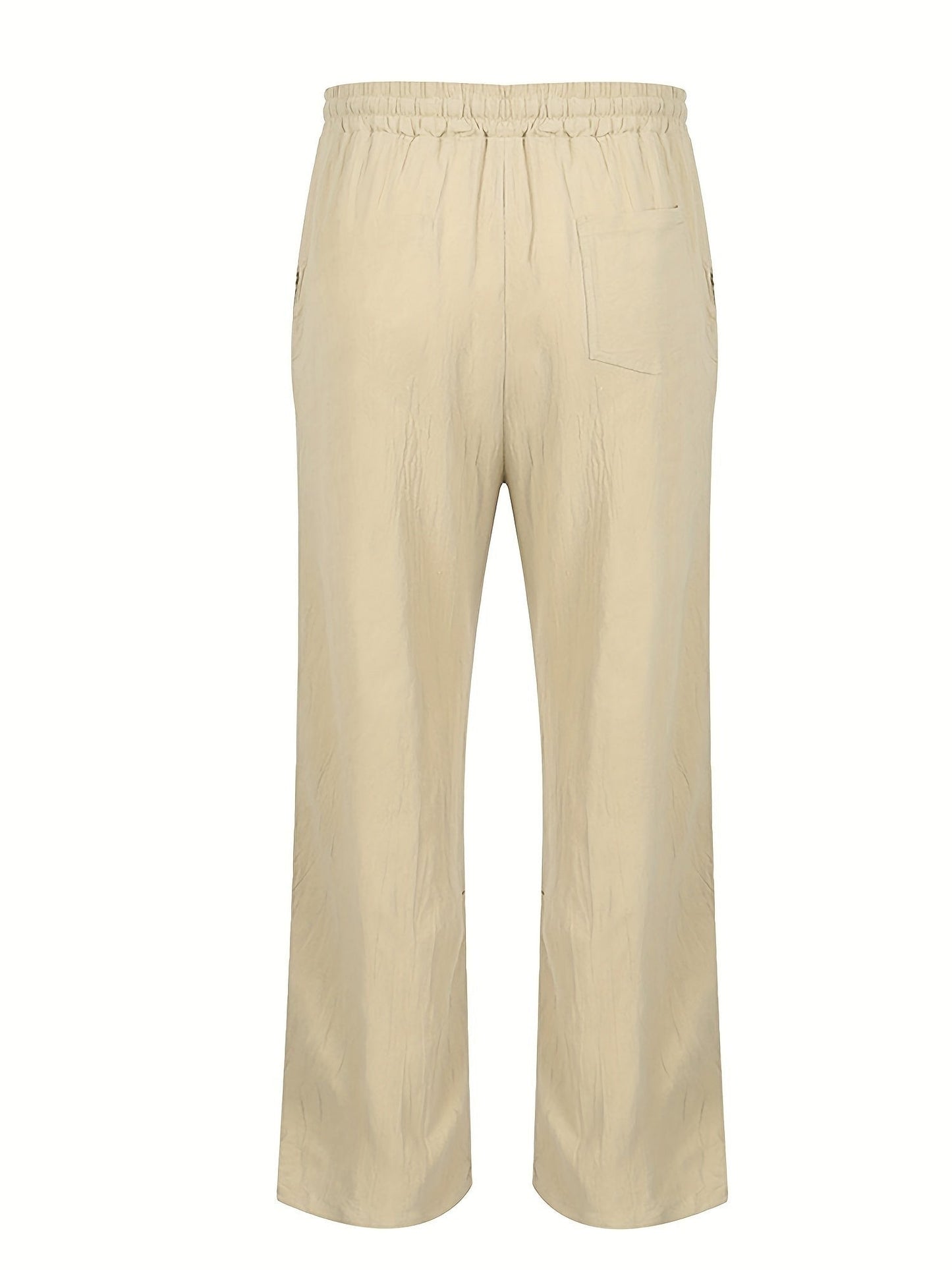 Men’s Elastic-Waist Linen Summer Pants