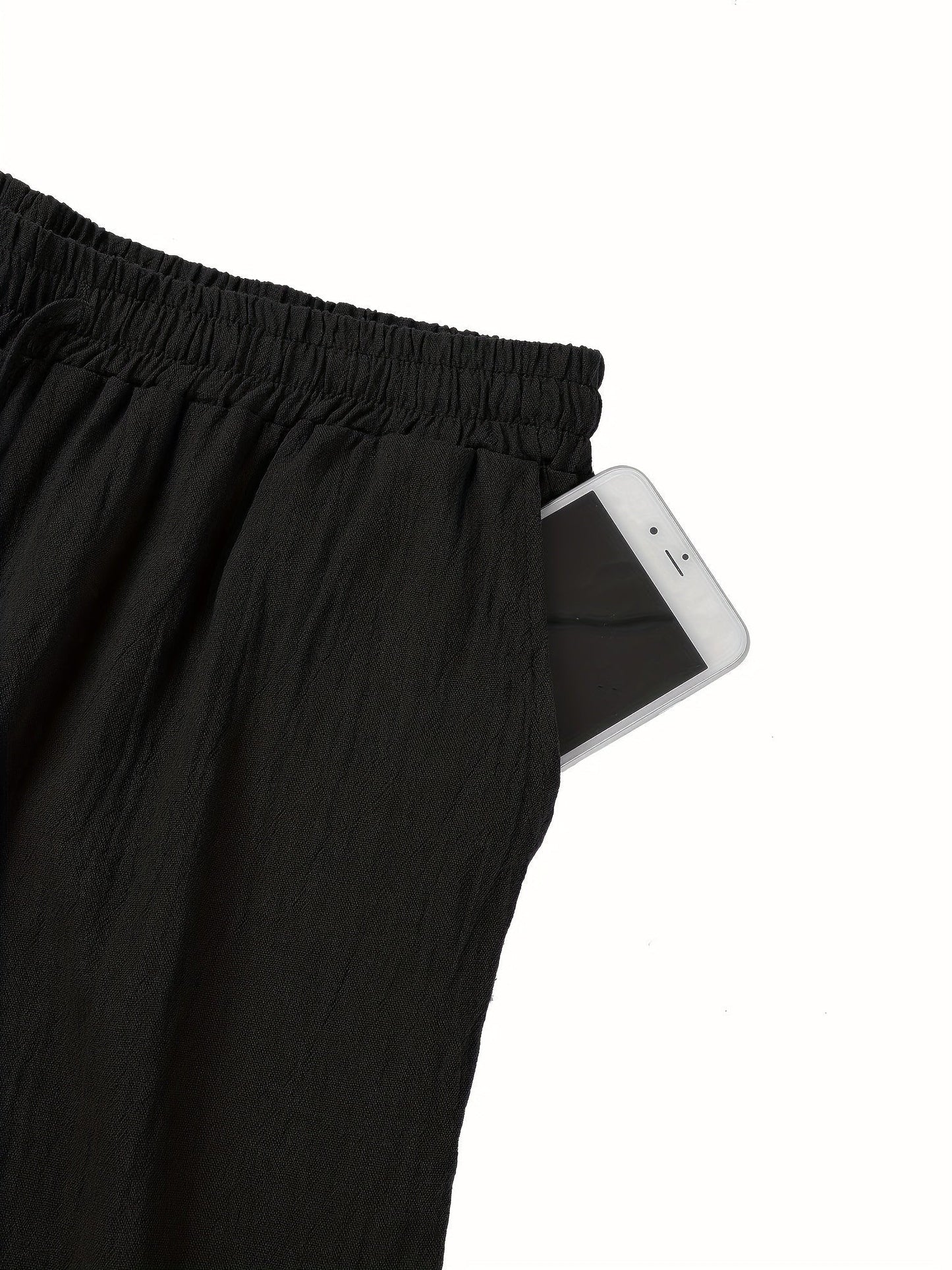 Men’s Elastic-Waist Linen Summer Pants