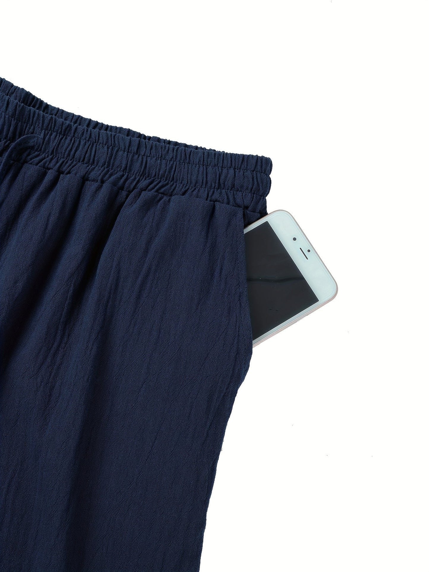 Men’s Elastic-Waist Linen Summer Pants