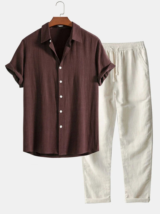 Men’s Two-Piece Linen Summer Set