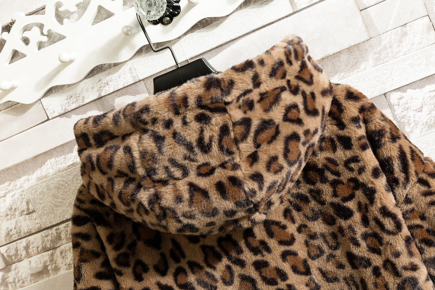 Men’s Zip-Up Leopard-Print Hooded Jacket