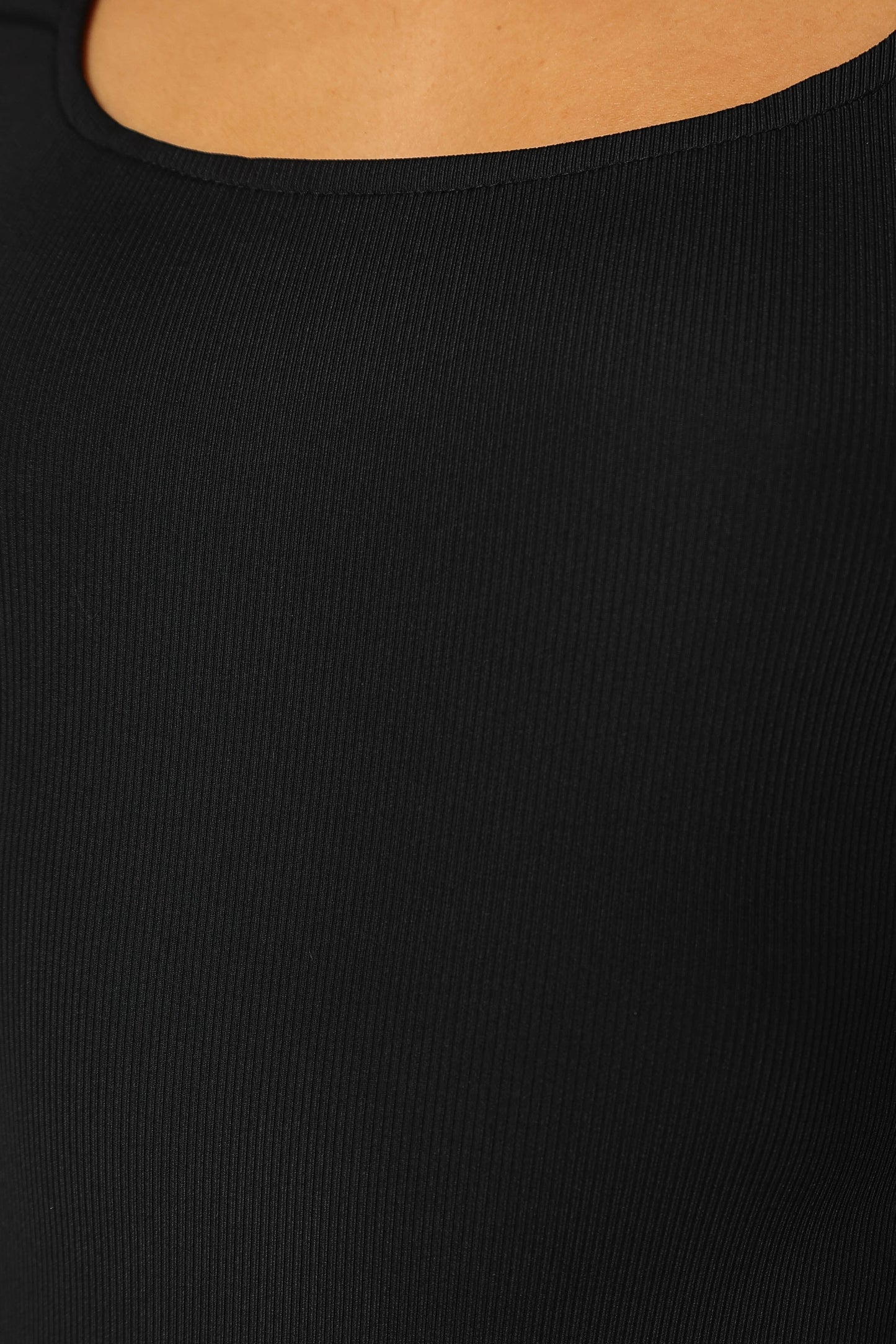 Square-Neck Ribbed Long-Sleeve Bodysuit