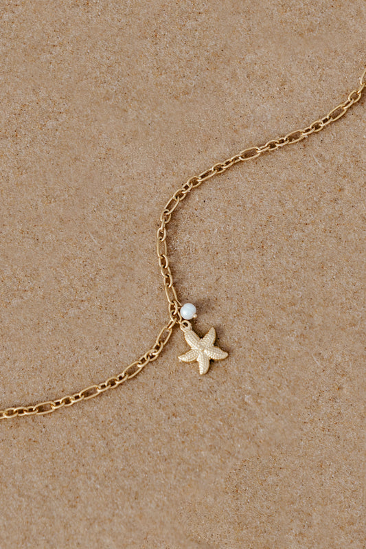 Starfish Pearl Link Necklace