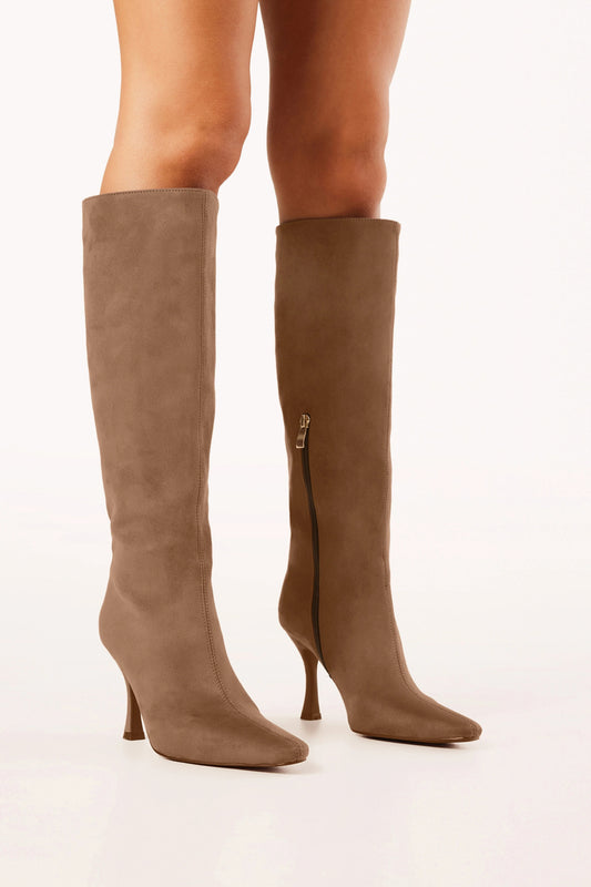 Stiletto-Heel Suede Boots