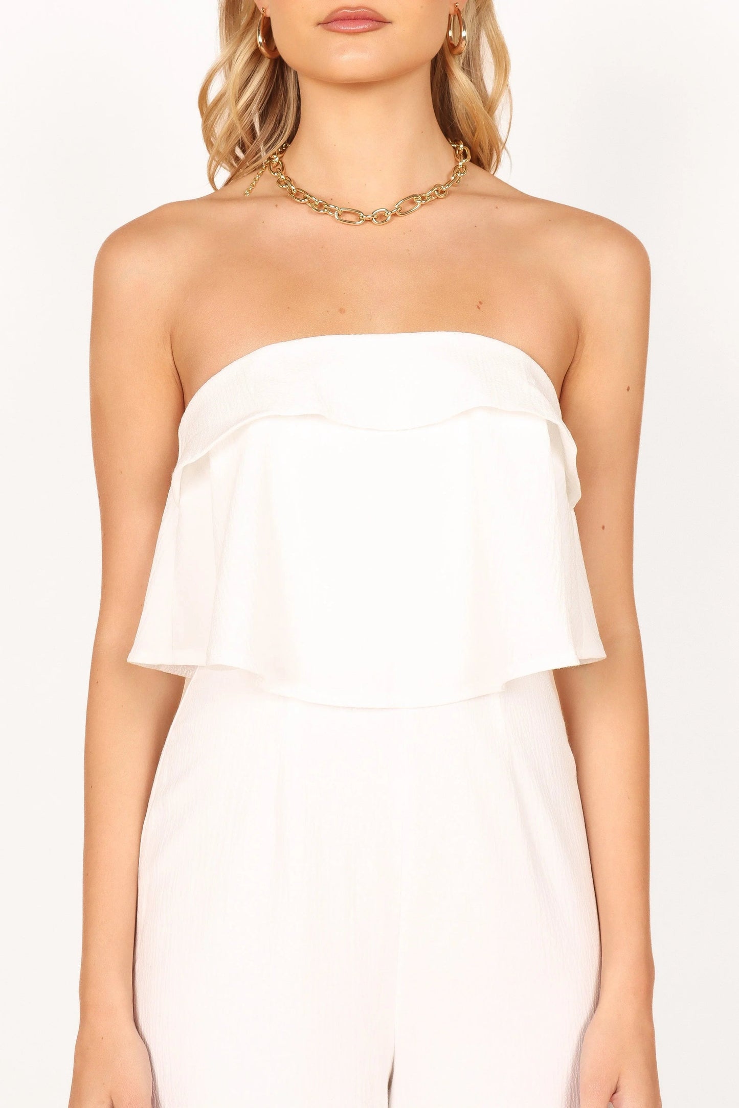 Strapless Overlay Jumpsuit