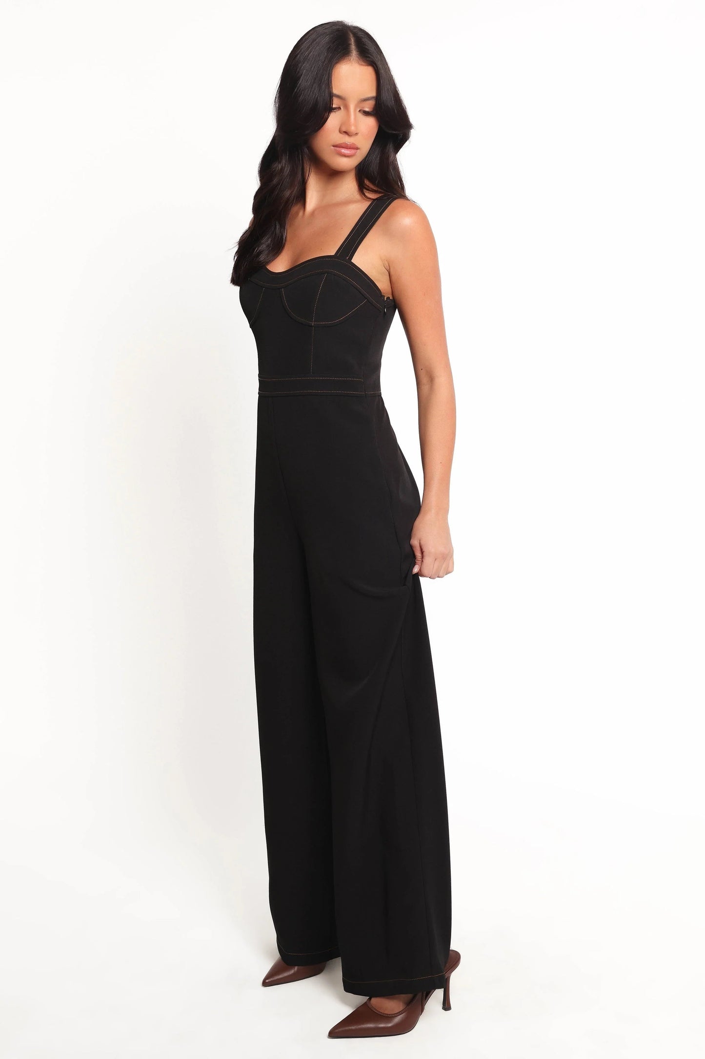 Sweetheart-Neck Wide-Strap Jumpsuit