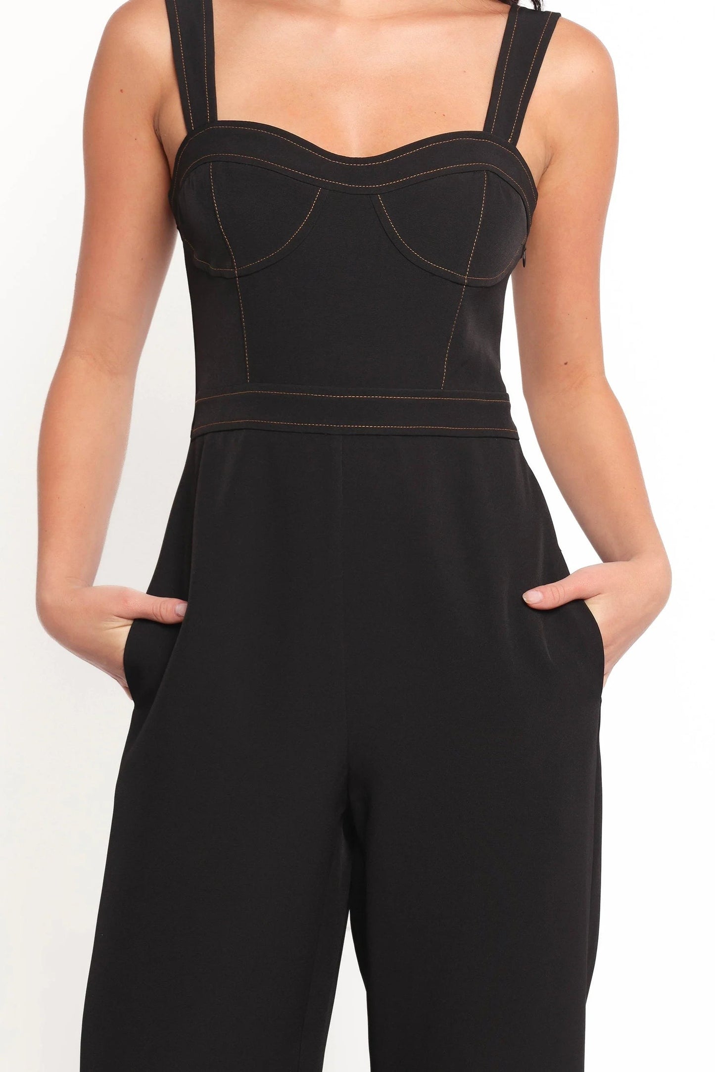 Sweetheart-Neck Wide-Strap Jumpsuit