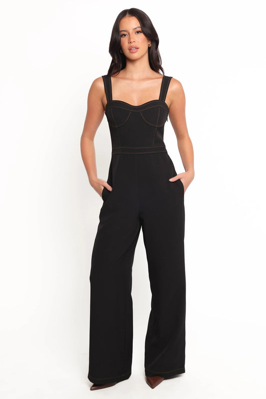 Sweetheart-Neck Wide-Strap Jumpsuit