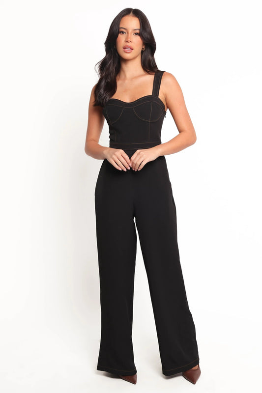Sweetheart-Neck Wide-Strap Jumpsuit