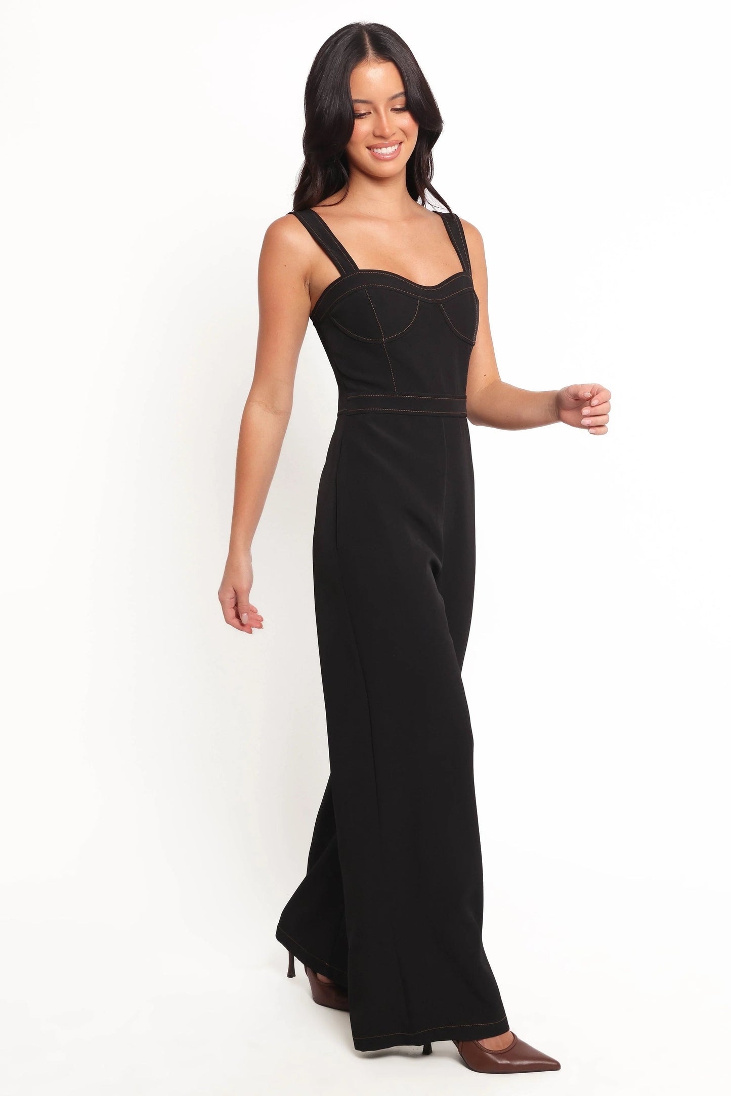 Sweetheart-Neck Wide-Strap Jumpsuit