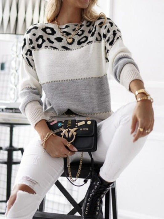 Women’s Leopard-Stripe Knit Sweater