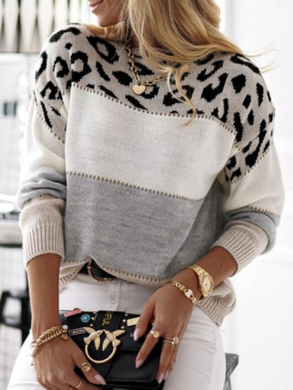 Women’s Leopard-Stripe Knit Sweater