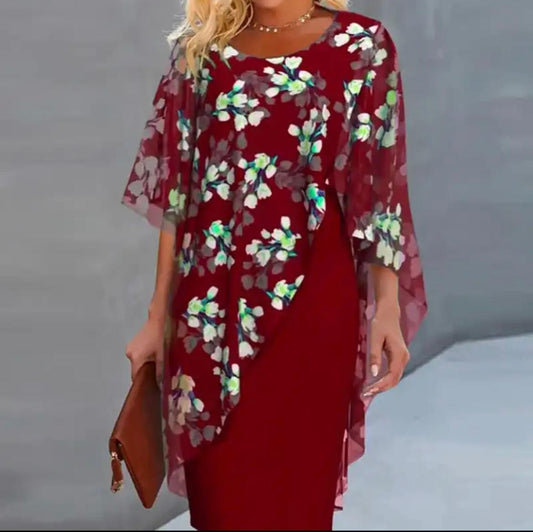 Women’s Sheer Floral Midi Dress