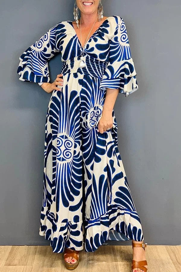 Women’s Vintage-Pattern Jumpsuit