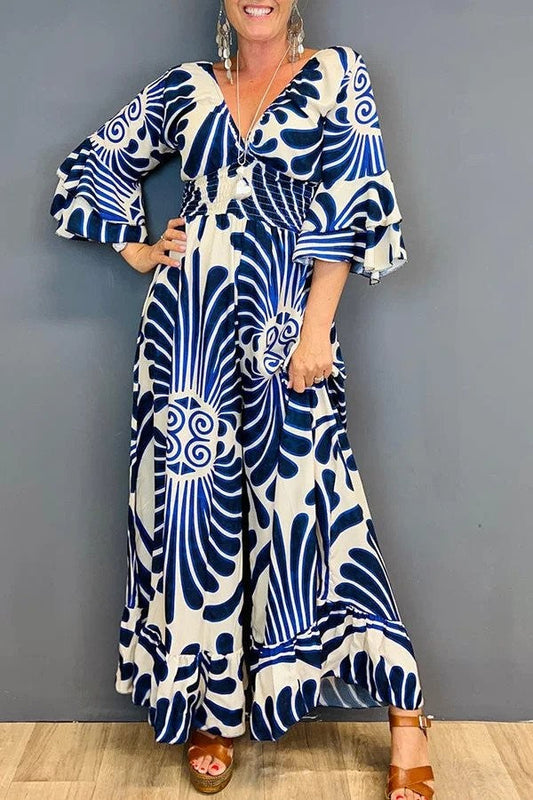 Women’s Vintage-Pattern Jumpsuit
