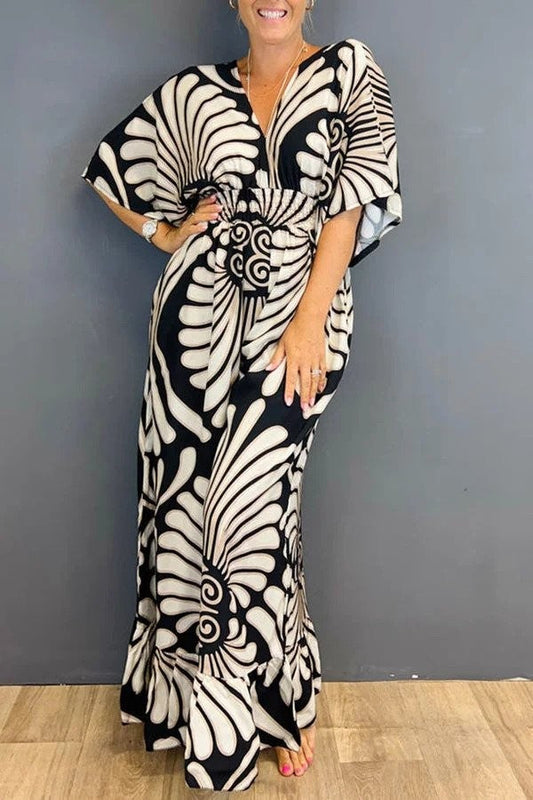 Women’s Vintage-Pattern Jumpsuit