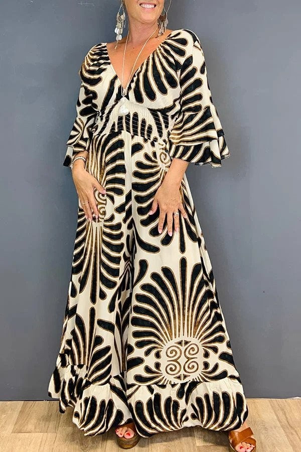 Women’s Vintage-Pattern Jumpsuit