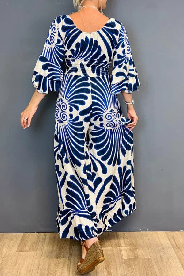 Women’s Vintage-Pattern Jumpsuit